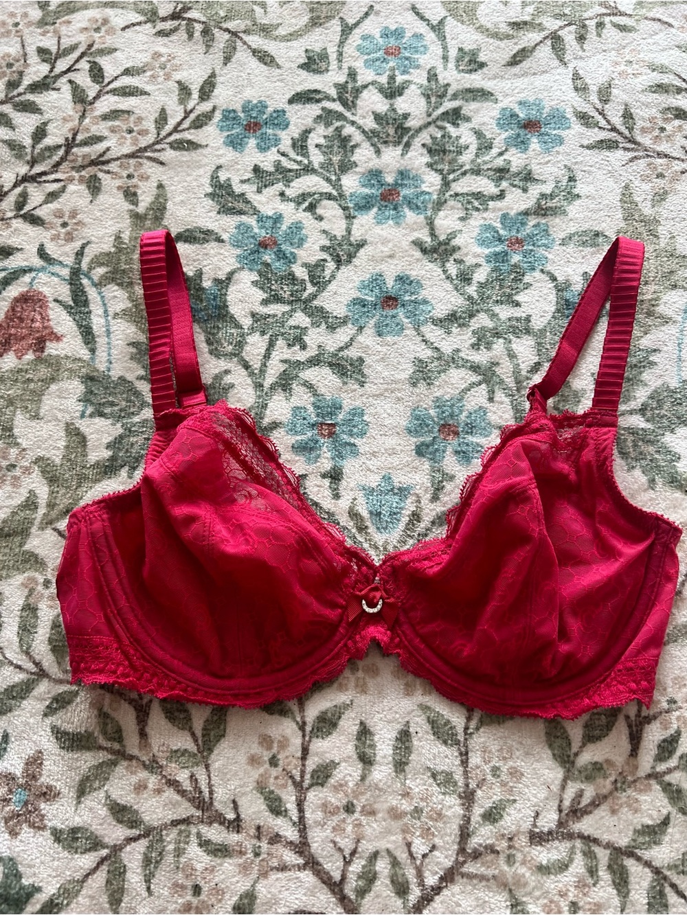 Chantelle Bra Red Lace 34DD